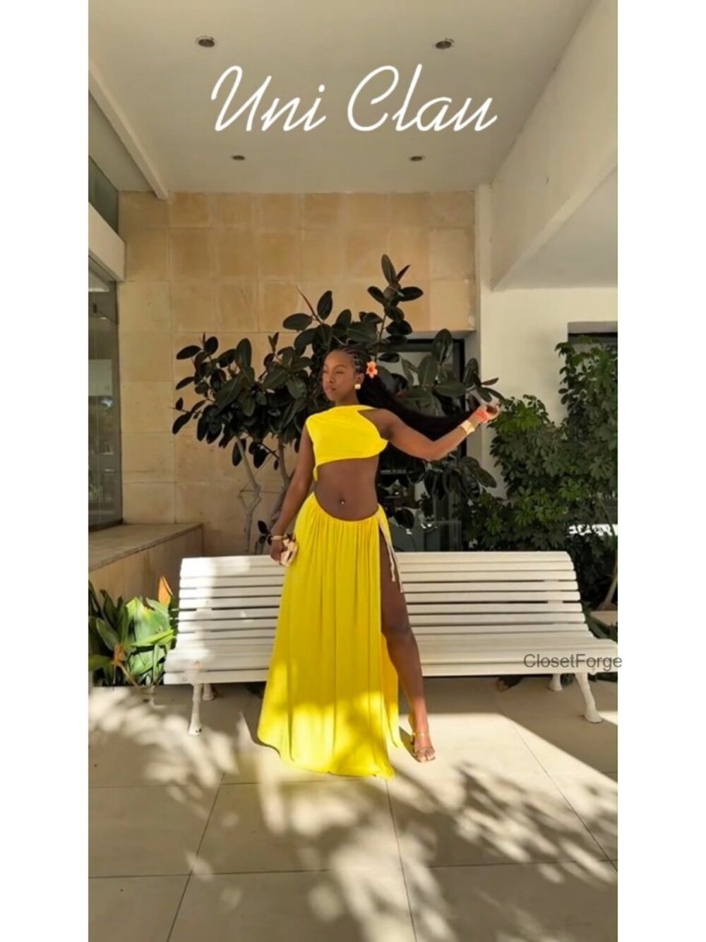Sexy Cutout Maxi Dress One Shoulder Sleeveless High Slit Ruched Party Club - Picture 6 of 6